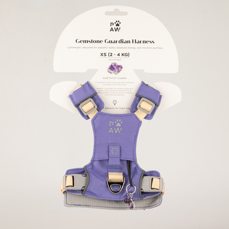PAW - XS (2-4Kg) Dog Step-in Guardian Harness with Reflective Mesh - Lavender - Amethyst Charm