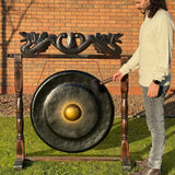 Gong s drvenim stalkom 80cm crni