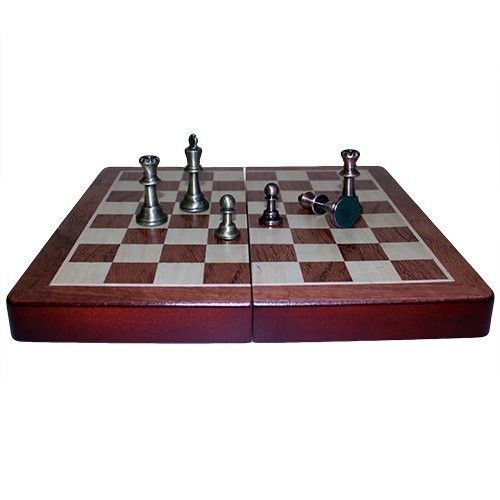 Schackset Metall 29cm Med Förvaring Zoocen