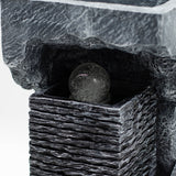 Grand Water Feature – 24x22x48cm – Colour Changing Crystal Ball in Rock