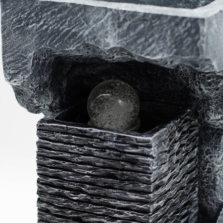 Grand Water Feature – 24x22x48cm – Colour Changing Crystal Ball in Rock