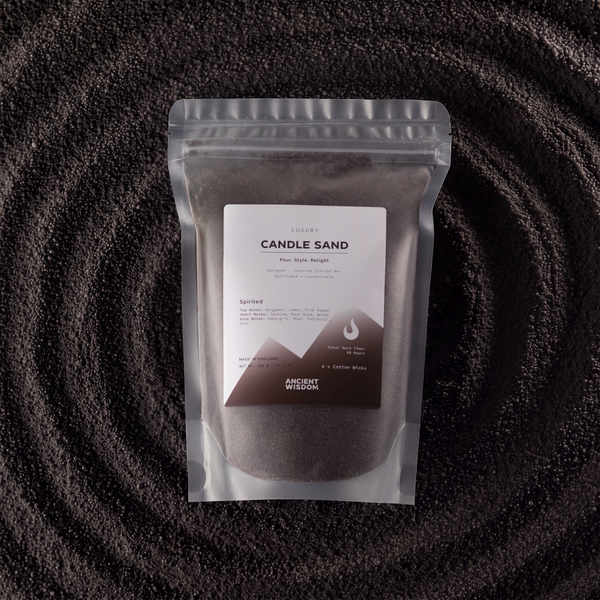 Fragranced Candle Sand - Black - Spirited - 300g