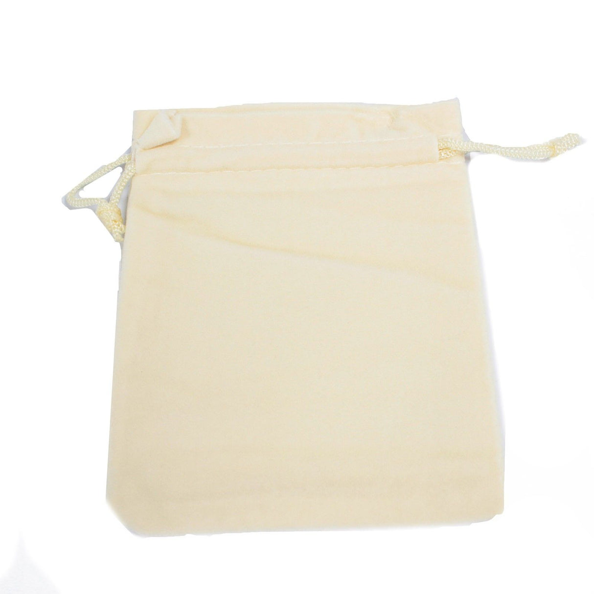 Bolsa de terciopelo con cordón – Marfil 10x12cm