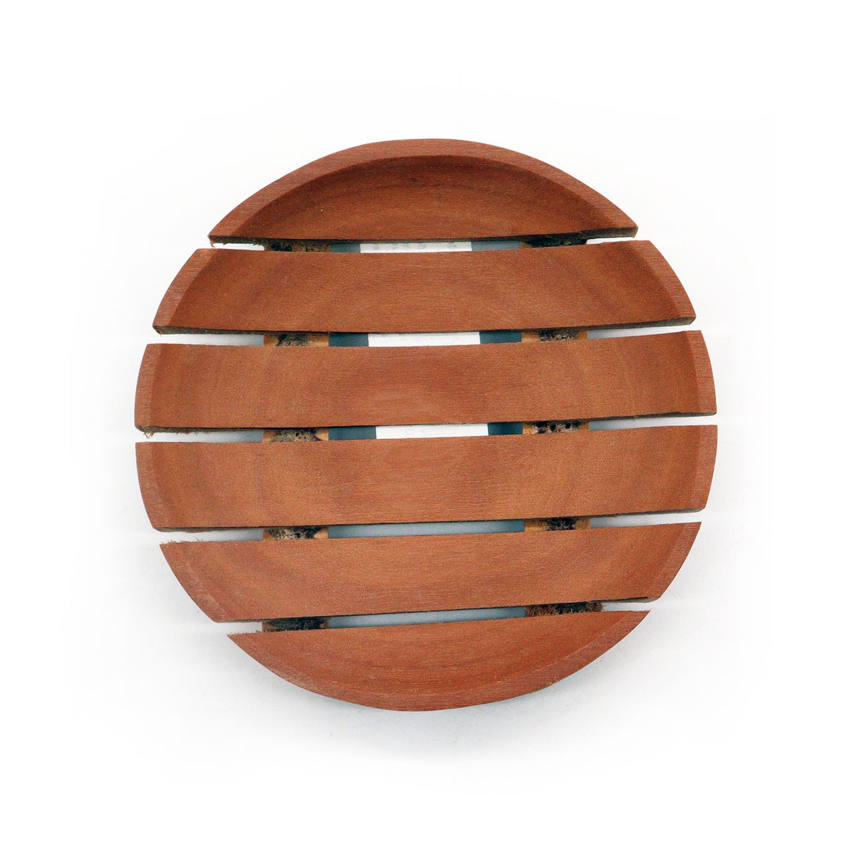 Soap Dish Round Mahogany Wood