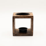 Square Mango Wood Oil Burner – Hamsa
