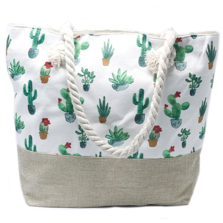 Bolsa de regalo con asas de cuerda, mini cactus