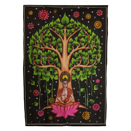 Βαμβακερή Τέχνη Τοίχου (70x110cm) – Δέντρο Μποδιά του Βούδα
