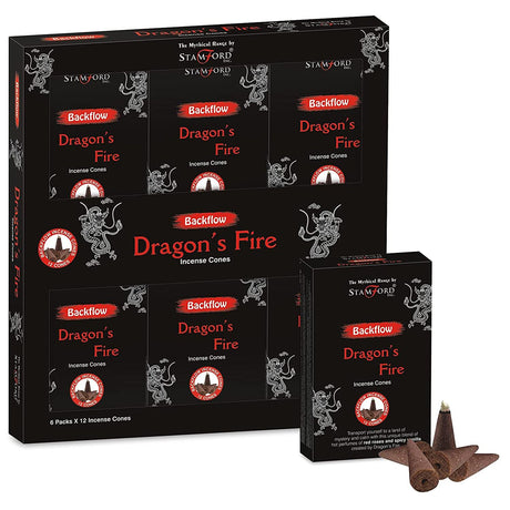 Backflow Incense Cones Dragon Fire 12 Pack Stamford
