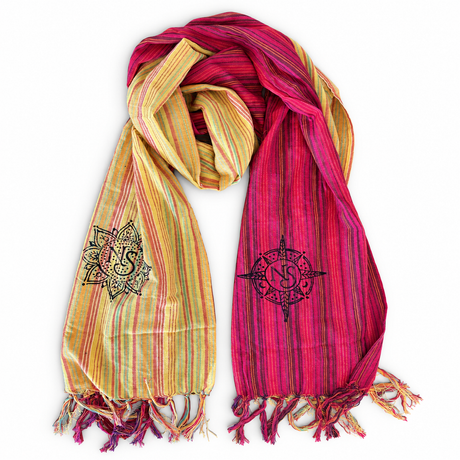 Nomad Sari - Travel Blessing Scarf - 170 × 50 cm - Kathmandu Farewell