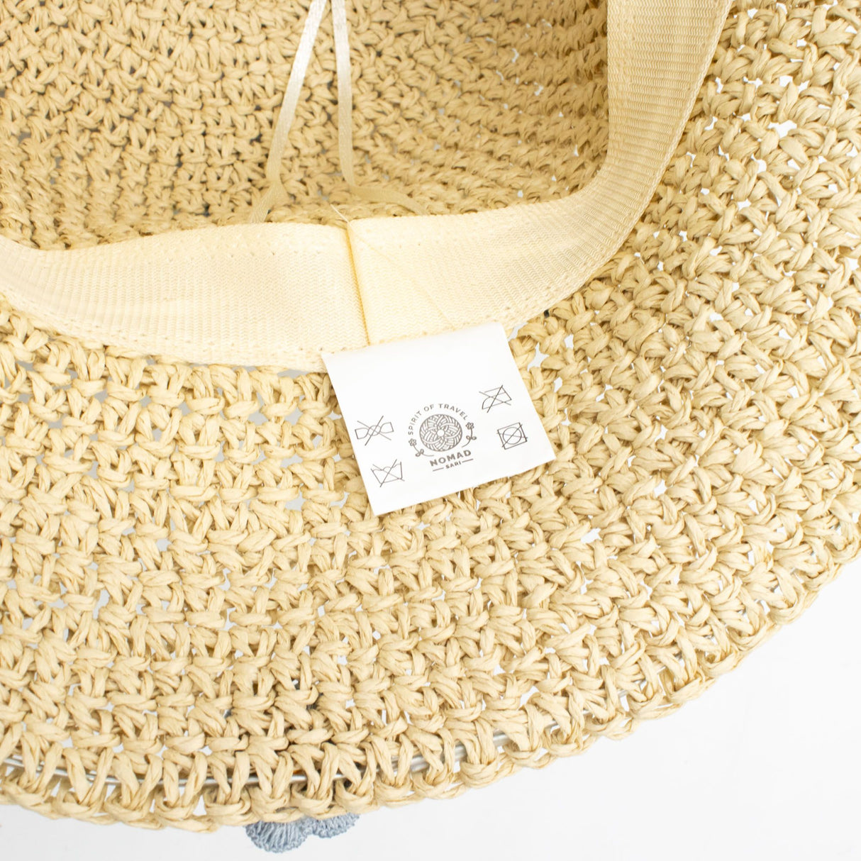 Nomad Sari Floppy Straw Sun Hat – Beige & Flowers