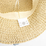 Nomad Sari Floppy Straw Sun Hat – Beige & Flowers