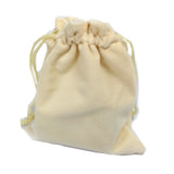 Bolsa de terciopelo con cordón – Marfil 10x12cm