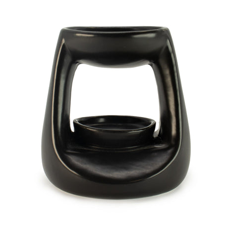 Quemador de Aceite Zen de Cerámica - Clásico Pequeño - Negro Mate