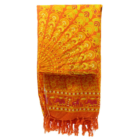 Mandala Sarong Lime Orange Rayon
