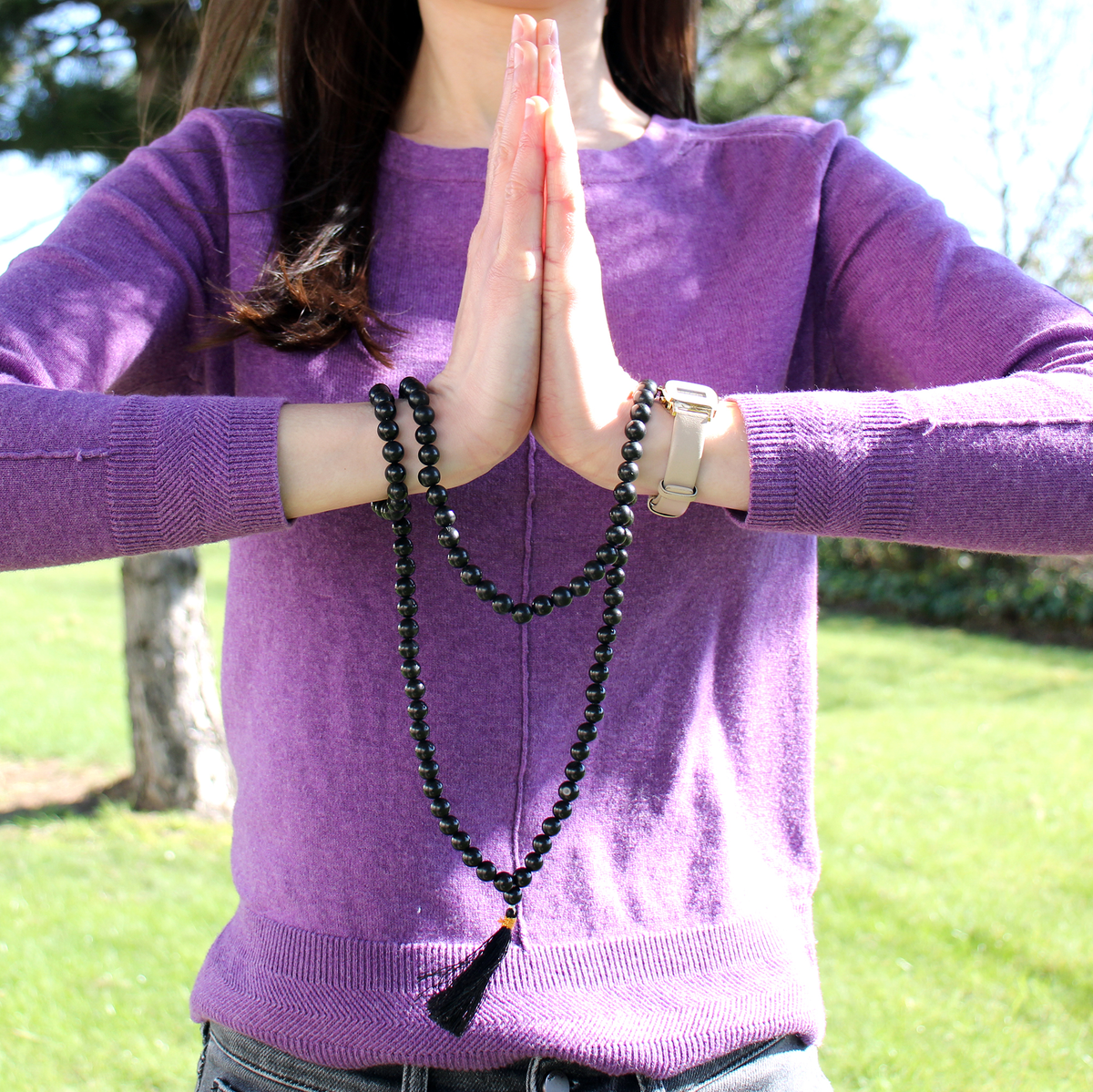 Black Agate Japa Mala 108 Beads