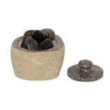 Pot de mise à la terre en pierre de rivière naturelle – Petit (env. 9x7cm)