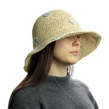 Nomad Sari Floppy Straw Sun Hat – Beige & Flowers
