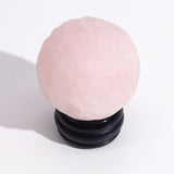 Rose Quartz Sphere 40mm With Solar Goldstone Stand