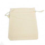 Bolsa de terciopelo con cordón – Marfil 10x12cm