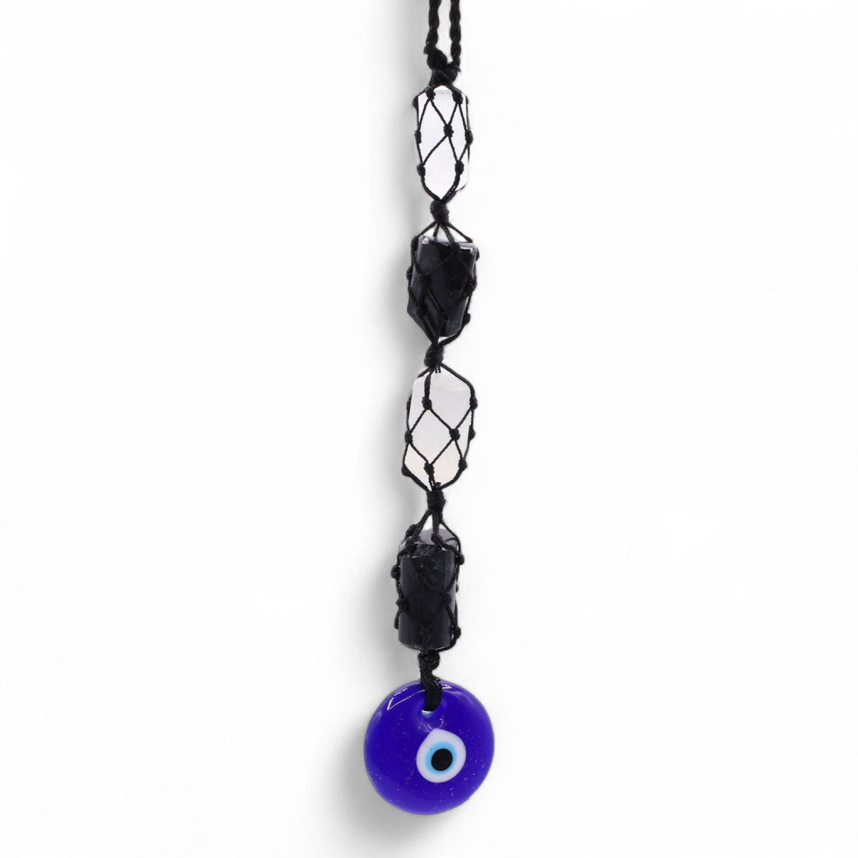 Colgante de Piedra Colgante – Turmalina Negra y Rodado de Selenita - Ojo Turco
