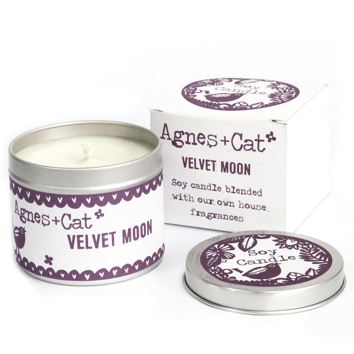 Lumânare în cutie de ceară de soia, Velvet Moon 200ml