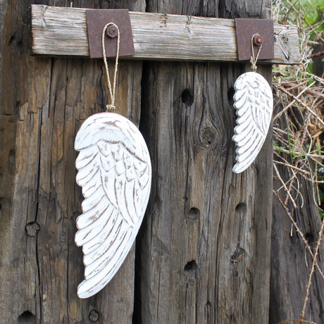 Angel Wing Wooden Hanging Decoration 30cm