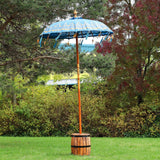 Balinese Turquoise Cotton Garden Parasol Umbrella 1.5m
