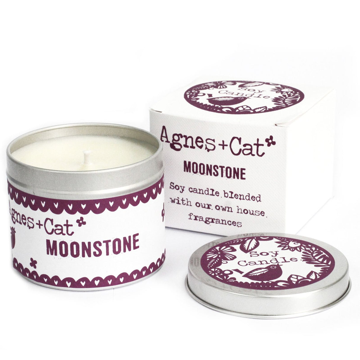 Lumânare parfumată din ceară de soia în cutie metalică Moonstone 200ml