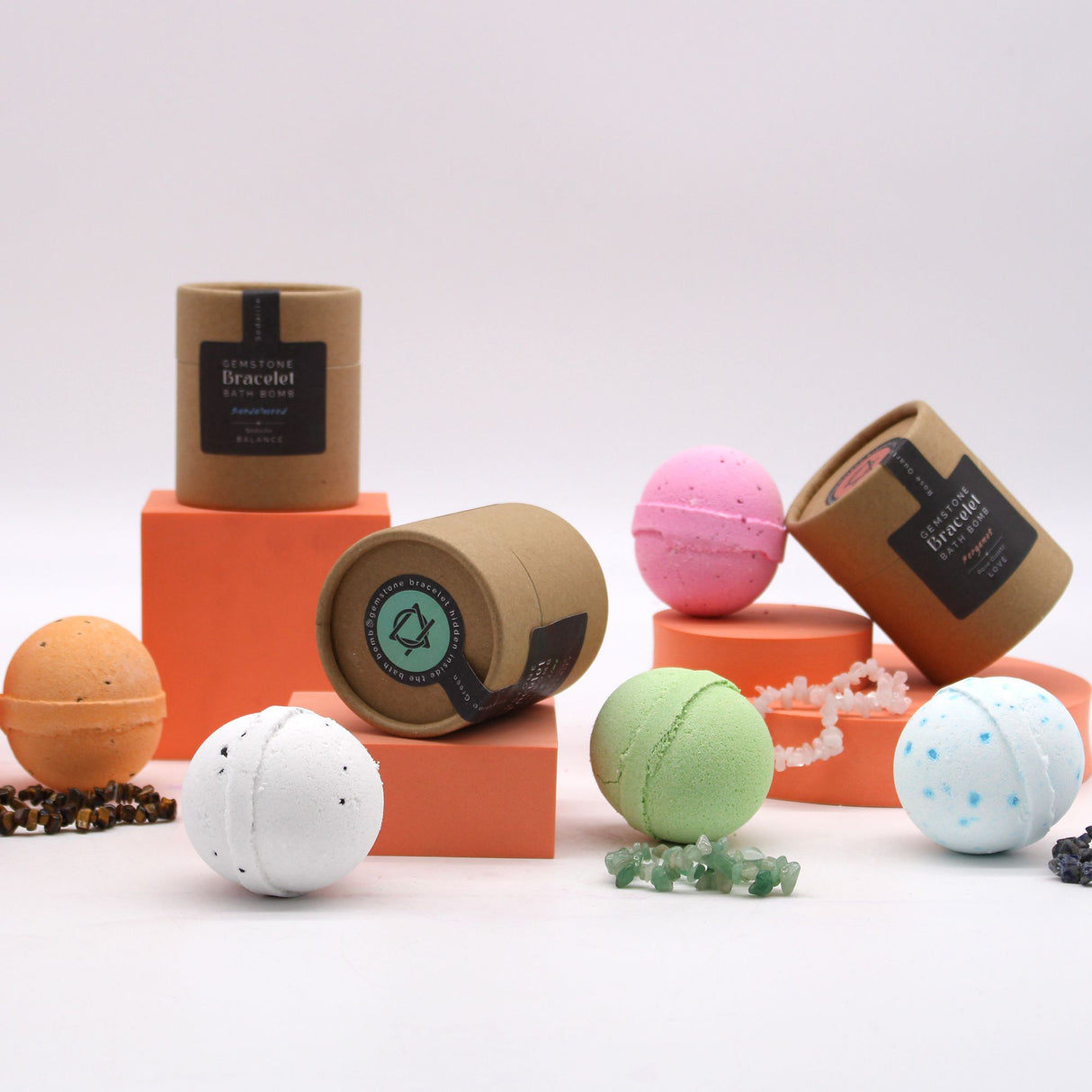 Bath Bomb With Green Aventurine Bracelet Lemon Lime