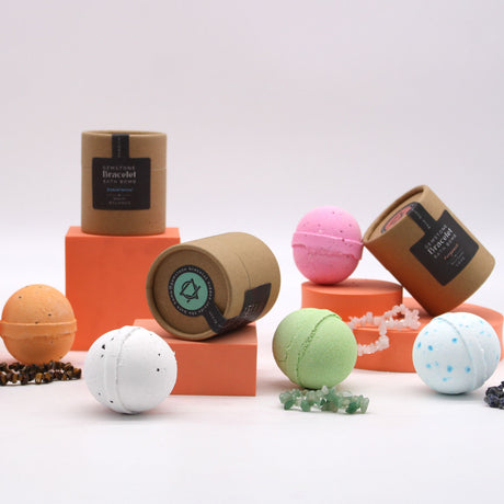 Bombe de bain avec bracelet en aventurine verte citron vert