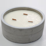 Scented Candle Vanilla Orange Wooden Wick Concrete Jar