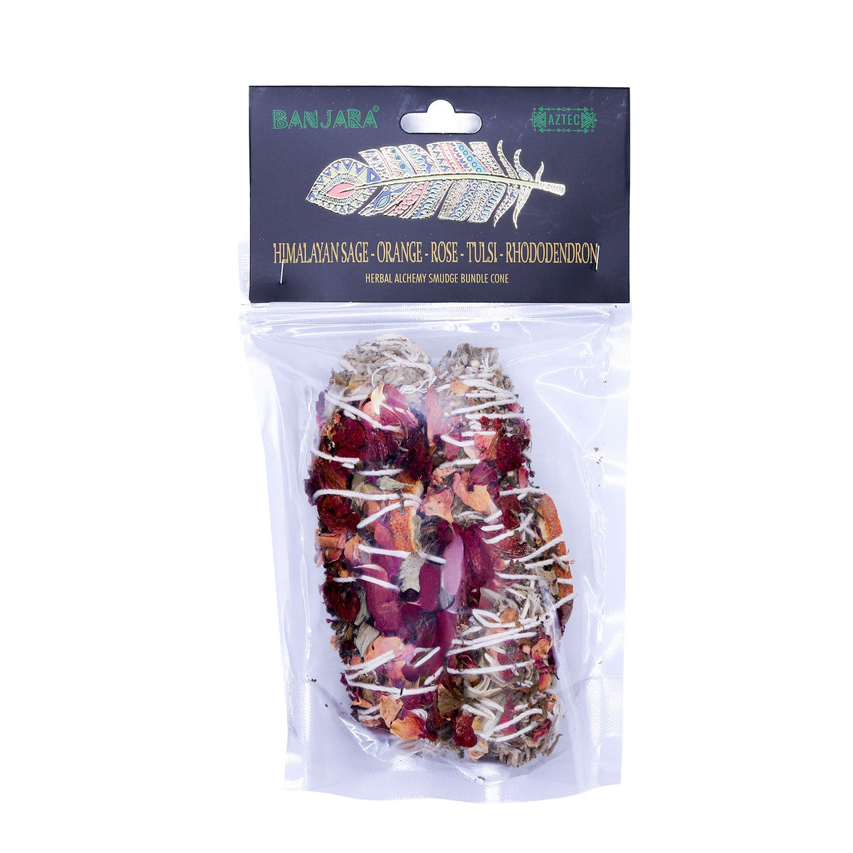 Banjara Smudge – Salvia Himalayana, Arancia, Rosa, Tulsi, Rododendro — Confezione da 2