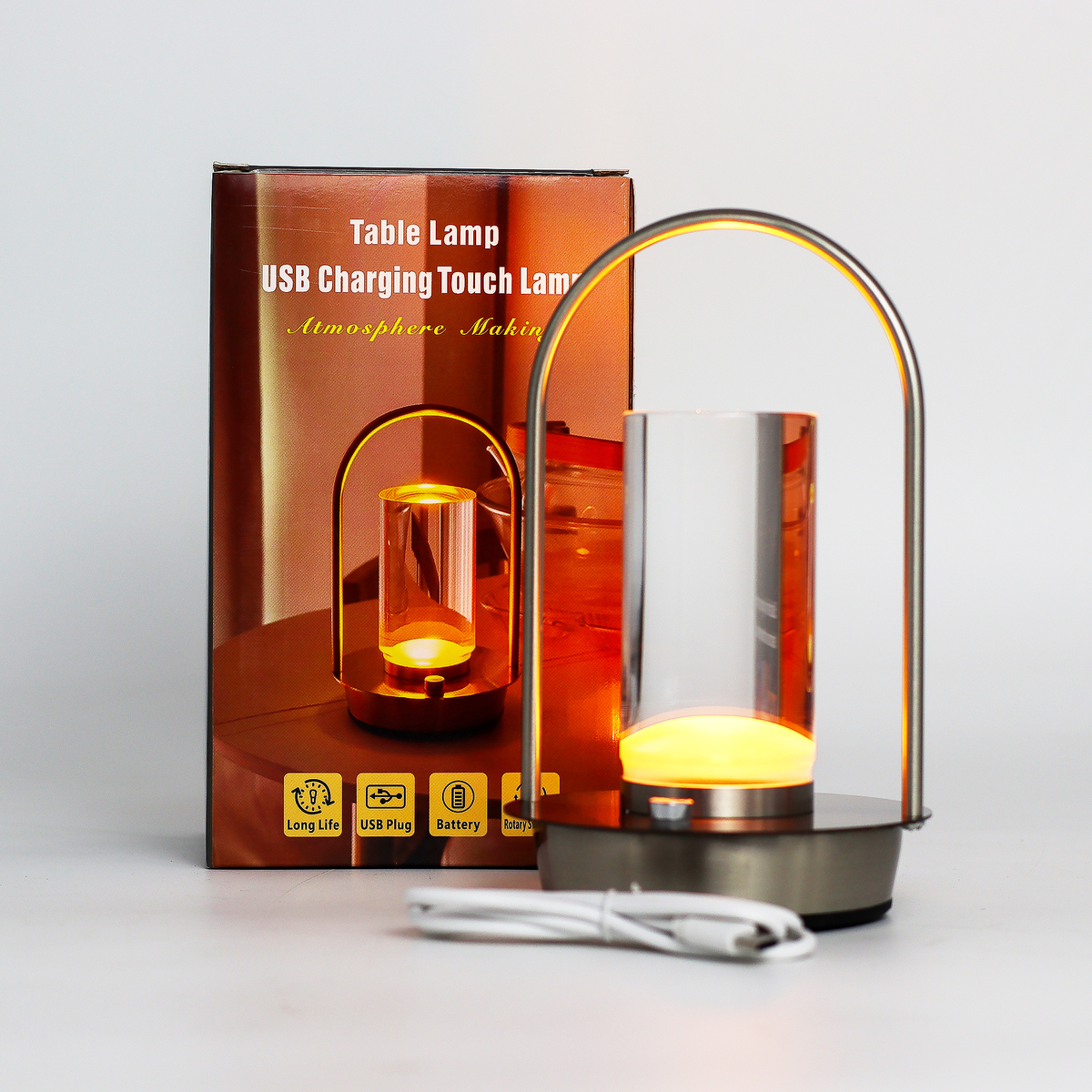Portable USB-C Rechargeable Dimmable Touch LED Bedside Lantern