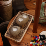 Natural River Stone Tealight Candle Holder