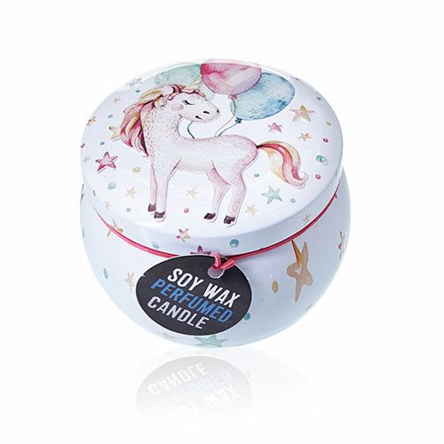 Vela Perfumada em Lata de Cera de Soja Unicórnio de Pedra da Lua