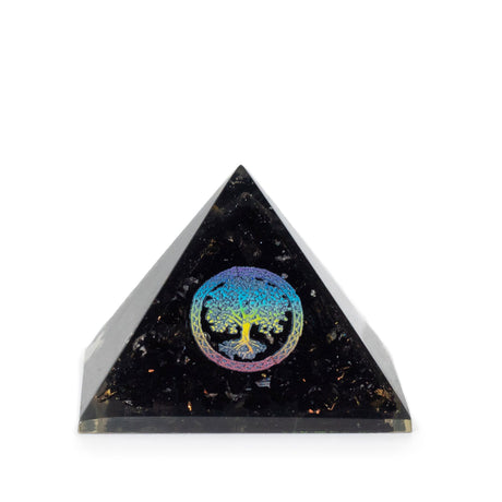 Petites pyramides d'orgonites 5,5x4,5 cm – Arbre de Vie – Éclats de tourmaline noire