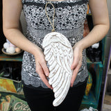 Angel Wing Wooden Hanging Decoration 30cm