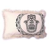 Puuvillainen tyynynpäällinen Hamsa Mandala 30x50cm Vihreä