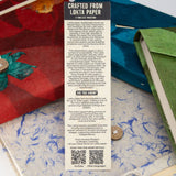 Cuaderno de Azulejos Mini Lokta – Grande (21x15cm) – 45 Hojas – Incluye Marcador – Verde Azulado