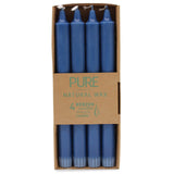 Velas de cena cónicas azules de cera natural 25 x 2,3