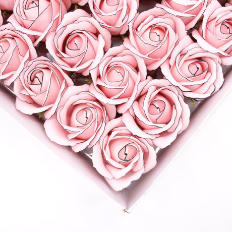 Мыльные цветы Роза Розовая с черным краем 10 штук