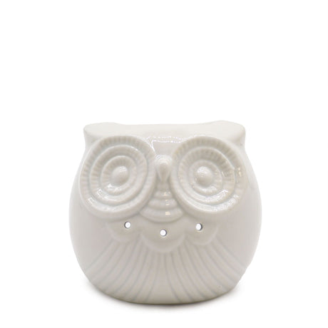 Oil Burner Ceramic White Owl For Wax Melts