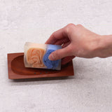 Jabonera rectangular de caoba