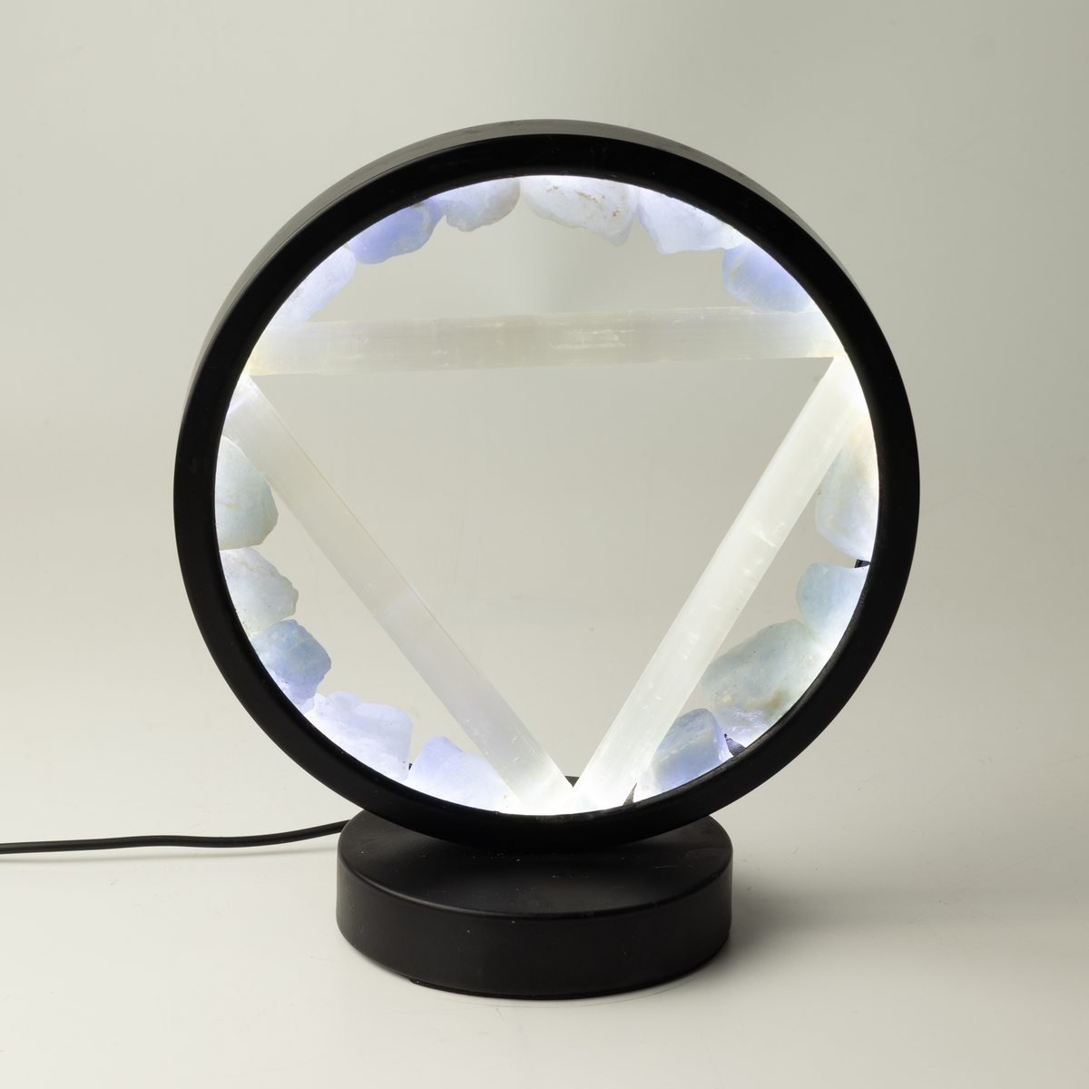Gemstone Halo Lamp - Water - Aquamarine & Selenite