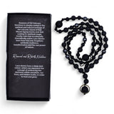 Black Lava Stone Mala Pendant Necklace