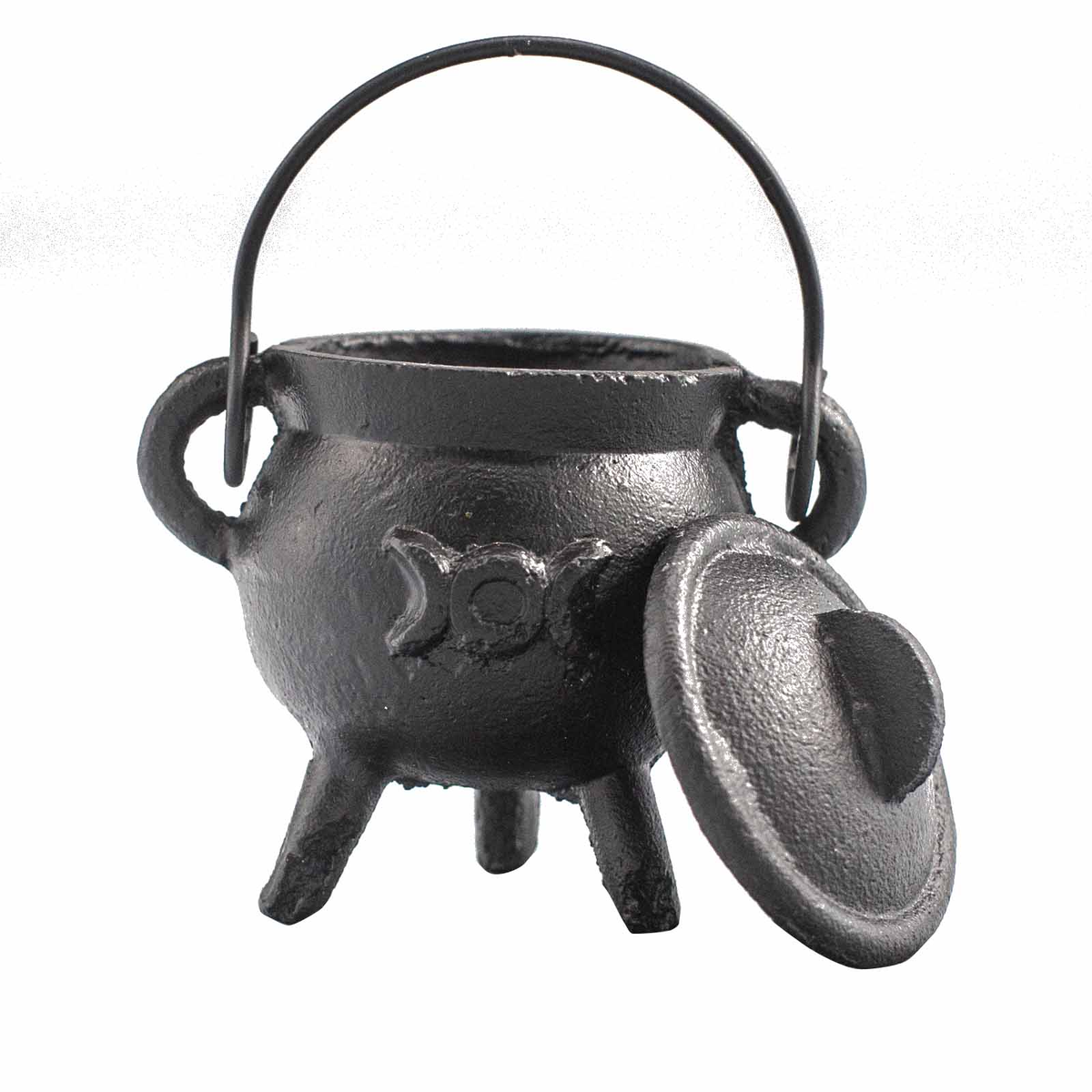 Cast Iron Cauldron with Triple Moon 6 × 10 cm