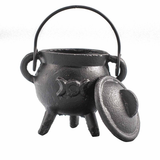 Cast Iron Cauldron with Triple Moon 6 × 10 cm