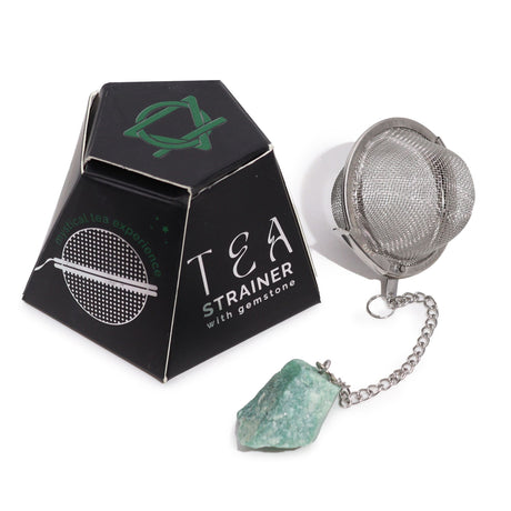 Tea Infuser With Raw Green Aventurine Gemstone