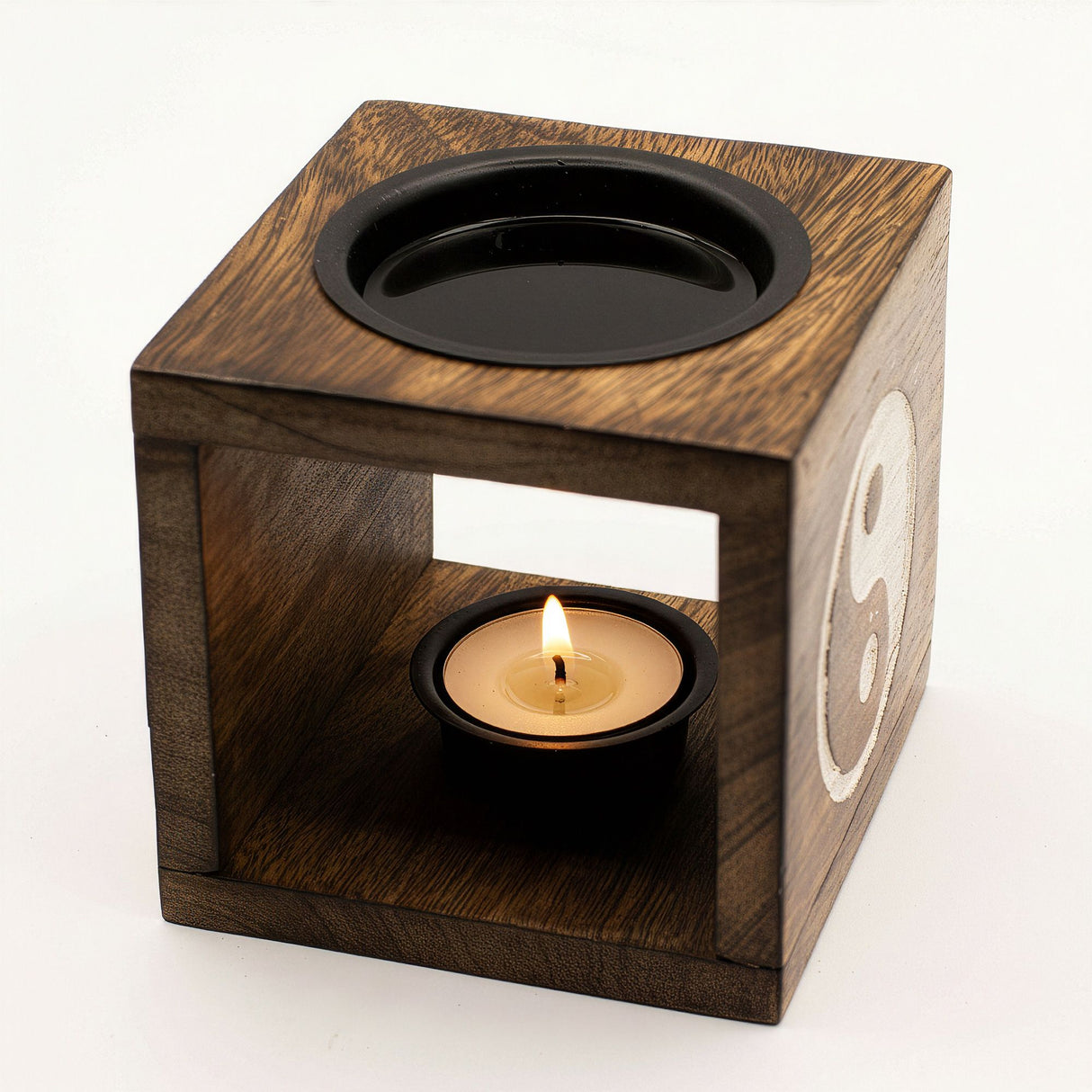 Square Mango Wood Oil Burner – Yin Yang