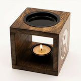 Square Mango Wood Oil Burner – Yin Yang